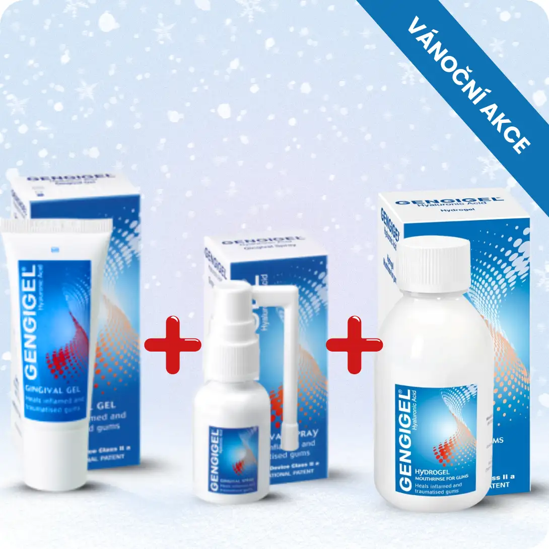 Sada Gengigel produktů s 10% slevou. Pro zdravé dásně bez krvácení a zánětů.
